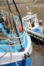 Close-up on fishing boats in the Portree fishing harbor, Isle of Skye, Highlands, Scotland, UK