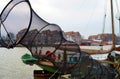 Fishing net with a view on the quay