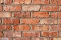 Close up of five rows of red bricks in wall Royalty Free Stock Photo