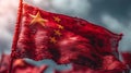 Close-up of the flag of the Republic of China waving in the wind Royalty Free Stock Photo