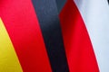 Close-up of the flags of Germany and Poland.