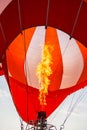 Close up of the flame inside of hot air balloon