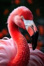 A close up of a flamingo with red feathers, AI Royalty Free Stock Photo