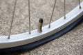 Close up of flat bicycle tire Royalty Free Stock Photo