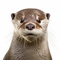 Close-up Flat Drawing Of Otter On White Background