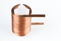 Close-up flat twisted copper wire