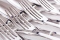 Close up of flatware forks Royalty Free Stock Photo