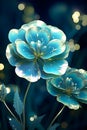 a close up of a flower with a blurry background. Illustration of a Azure color flower perfect for Wall Art. Royalty Free Stock Photo