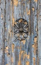 Flower carving in wooden door