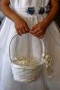 Flower girl holding a peddle basket Royalty Free Stock Photo