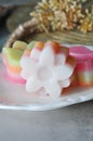 Close up Flower Jelly with Coconut Milk
