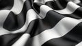 Close up of Flowing Black and White Striped Fabric Texture Royalty Free Stock Photo