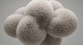 A cluster of fluffy gray spheres resembling a cloud against a neutral background in soft lighting Royalty Free Stock Photo