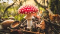 Close-Up Of Mushroom and Acorn