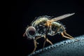 Close-up on a fly. Macro insects. Generative AI. Royalty Free Stock Photo