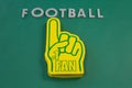 Foam hand on green background Royalty Free Stock Photo