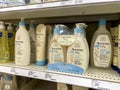 Seattle, WA USA - circa August 2022: Close up focus on Aveeno baby wash products for sale inside a Target retail store