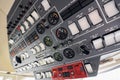 Close up focused view of airplane cockpit Royalty Free Stock Photo