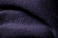 Close up of fold dark blue knit sweater fabric Royalty Free Stock Photo