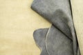 Close up fold grey leather texture background,fabrics Division