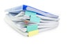 Close up folder document and Stack of papers isolated on white background Royalty Free Stock Photo