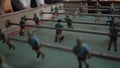 Close-up of foosball table match