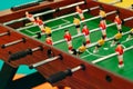 Close Up of a Foosball Table With Foosball Players