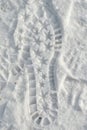 Shoe tracks in snow