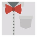 close up formal shirt with red bow tie