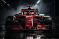 close up a formula 1 car at full speed on a racing circuit. AI Generated