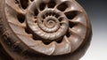 Close-Up of a Fossilized Ammonite Shell