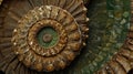Close-Up of Fossilized Ammonite Shells