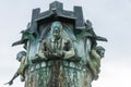 Close-up of the fountain on the market square in front of the town hall