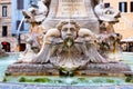 Beautiful Fountain of the Pantheon on Piazza della Rotonda in Rome, Italy Royalty Free Stock Photo