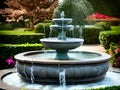 close up fountain in the park, Ai Generated