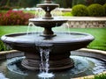 close up fountain in the park, Ai Generated