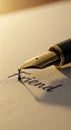 Closeup of fountain pen writing Royalty Free Stock Photo