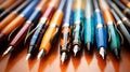 close up of fountain pens