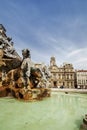 Close up fountain to the Terreaux square in Lyon city