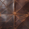 Textured Dark Brown Leather Panels with Cracks and Stitches background cracked Royalty Free Stock Photo