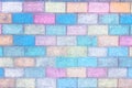 Close up. fragment of the wall of colored bricks. Royalty Free Stock Photo