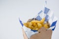 Close up of French fries in carton box Royalty Free Stock Photo