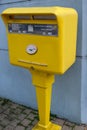 French post office letterbox in a street in Vannes in Brittany