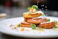 close-up of french toast dusted with powdered sugar Royalty Free Stock Photo