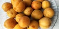 Close up of fresh apricots as background