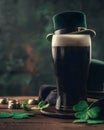 Close up on a fresh beer - Saint Patricks design