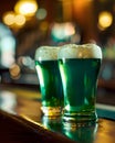 Close up on a fresh beer - Saint Patricks design