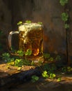 Close up on a fresh beer - Saint Patricks design
