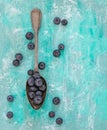 A spoonful of blueberries Royalty Free Stock Photo