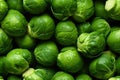 Close up of fresh brussels sprouts , top view, seamless pattern. Generative Ai